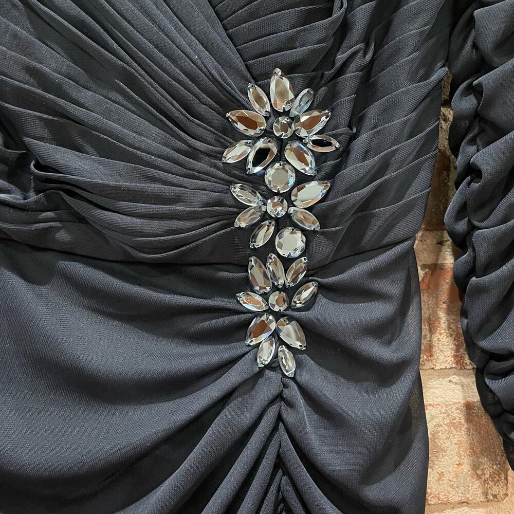 Adrianna Papell Ruched Chiffon Formal Maxi Dress‎ Size 4 - Picture 6 of 14